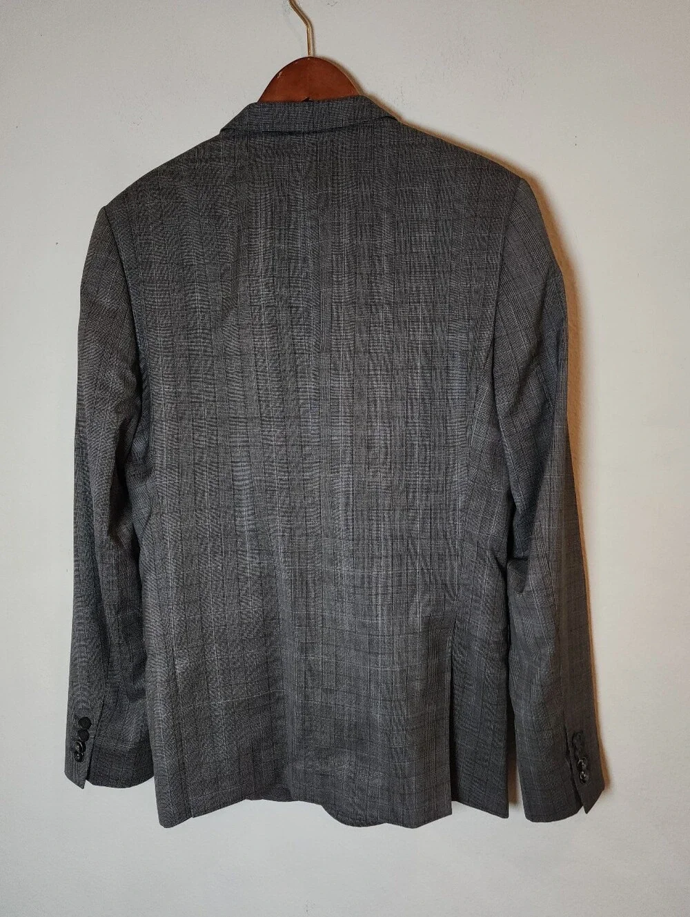The Kooples 100% Wool Blazer Jacket Grey Black Blue Plaid IT 50 US 40 Medium
